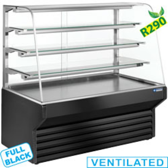 Vitrina frigorifica de expunere DIAMOND ES21/B5-R2, cu afisaj, curbata