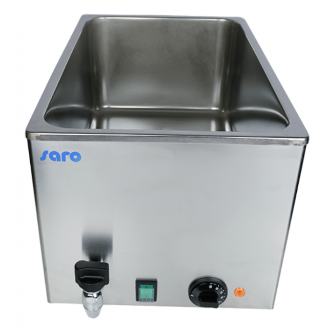 BAIN MARIE SARO BMH 210 172-3015, TERMOSTAT REGLABIL SI LAMPA DE CONTROL, ROBINET DE SCURGERE, TEMPERATURA 0 / +100 ° C, INOX
