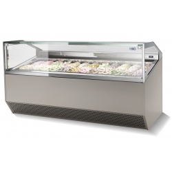 Vitrina frigorifica gelaterie ISA Supercapri Gelato Plus, Î x L 117x120cm, unitate condensare inclusa cu aer, -20/+2°C