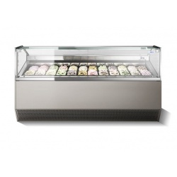 Vitrina frigorifica gelaterie ISA Supercapri Gelato Plus, Î x L 117x120cm, unitate condensare inclusa cu aer, -20/+2°C