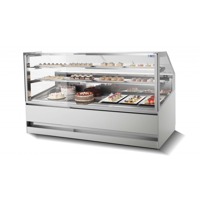 Vitrina frigorifica Forcar G-ER200GSS, capacitate 130 l, refrigerare statica, temperatura +2°C / +8°C, argintie