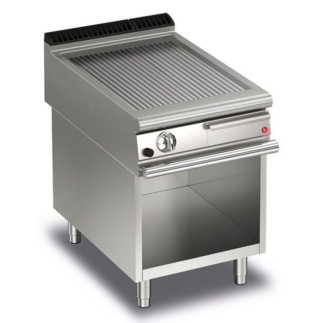 Gratar Fry Top Baron Q90FTV/G603, QUEEN9, placa din otel inoxidabil AISI 430, putere 11 kW, arzator gaz, compartiment deschis