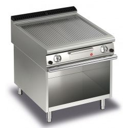 Gratar Fry Top Baron Q90FTTV/G813, QUEEN9, placa nervurata otel, putere 21 kW, arzator gaz, termostat, compartiment deschis