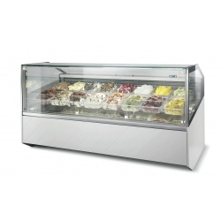 Vitrina frigorifica gelaterie ISA Supershow Î x L 117x120cm, unitate condensare inclusa cu aer, -20/+2°C