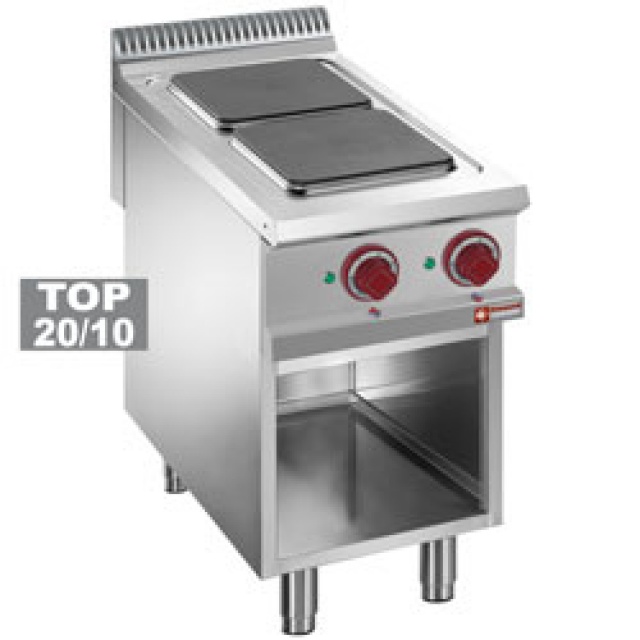 Aragaz profesional pe gaz DIAMOND E9/2PQA4,2 placi electrice patrate, dulap închis