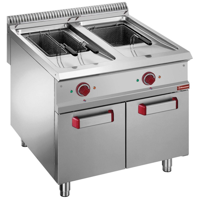 Friteuza profesionala electrica DIAMOND E9/F36A8,2 rezervoare de 18 litri,dulap inchis