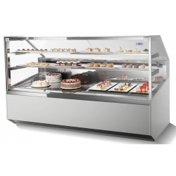 Vitrina frigorifica Forcar G-ER200GSS, capacitate 130 l, refrigerare statica, temperatura +2°C / +8°C, argintie