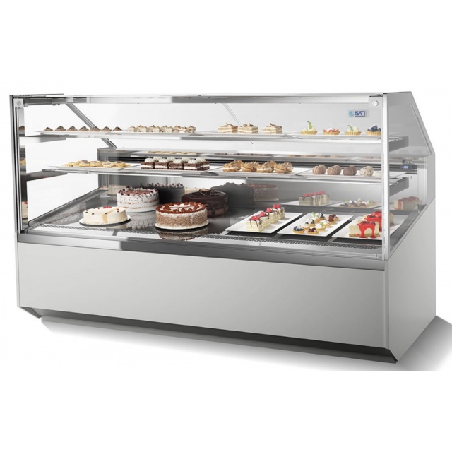 Vitrina frigorifica cofetarie ISA Supershow Pastry Î x L 117x120cm, unitate condensare inclusa cu aer, +1+10°C