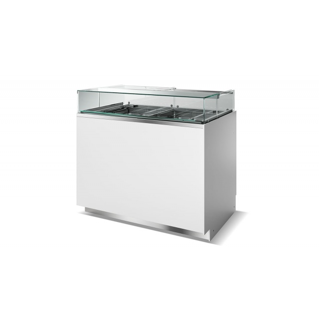 Vitrina frigorifica Forcar G-ER200GSS, capacitate 130 l, refrigerare statica, temperatura +2°C / +8°C, argintie