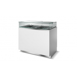 Vitrina frigorifica Forcar G-ER200GSS, capacitate 130 l, refrigerare statica, temperatura +2°C / +8°C, argintie