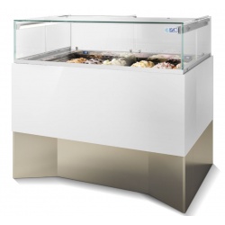 Vitrina frigorifica gelaterie ISA Delta, lungime 127.6 cm, unitate condensare inclusa cu aer, 2 zone temperatura -20+2°C