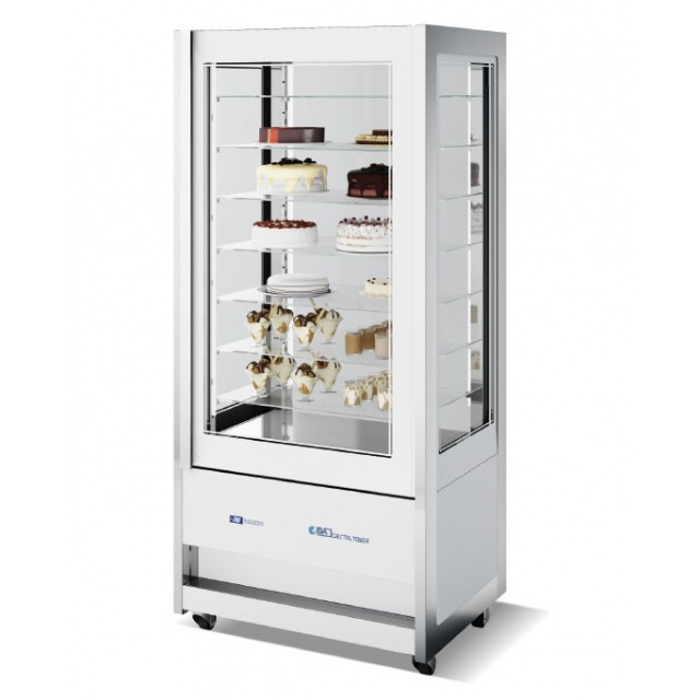 Vitrina frigorifica Forcar G-ER200GSS, capacitate 130 l, refrigerare statica, temperatura +2°C / +8°C, argintie