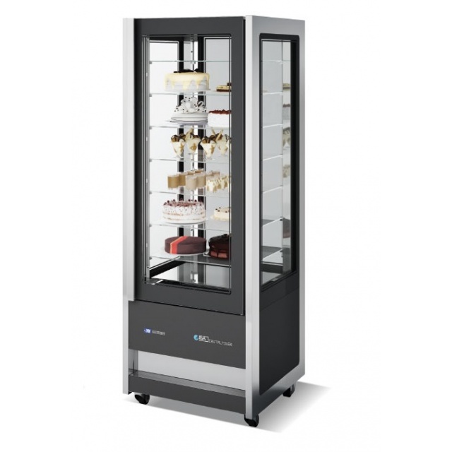 Vitrina frigorifica Forcar G-ER200GSS, capacitate 130 l, refrigerare statica, temperatura +2°C / +8°C, argintie