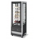 Vitrina frigorifica de expunere ISA Cristal Tower 75 RV TB/TN, inaltime 160cm, capacitate 372 lt, temperatura -18+10°C, negru