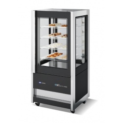 Vitrina frigorifica expunere ISA Cristal Tower 206H 93 RV TN, inaltime 206.2cm, capacitate 718 lt, +1/+10°C, negru