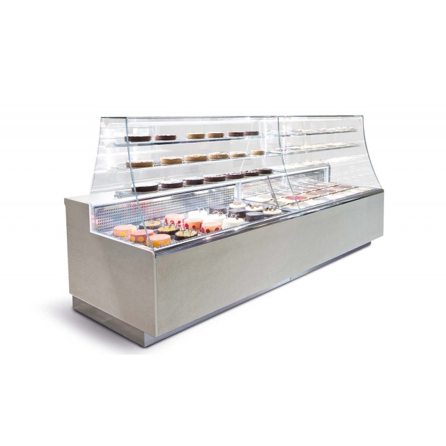 Vitrina frigorifica Forcar G-ER200GSS, capacitate 130 l, refrigerare statica, temperatura +2°C / +8°C, argintie