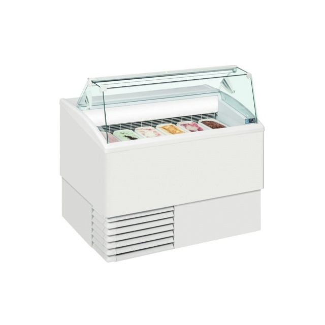 Vitrina frigorifica Forcar G-ER200GSS, capacitate 130 l, refrigerare statica, temperatura +2°C / +8°C, argintie