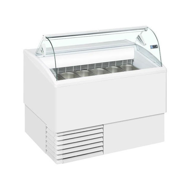 Vitrina frigorifica Forcar G-ER200GSS, capacitate 130 l, refrigerare statica, temperatura +2°C / +8°C, argintie