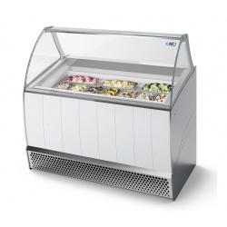 Vitrina frigorifica gelaterie ISA Bermuda LX 10, inaltime 134cm, cu unitate condensare cu aer, temperatura -16/-14 °C