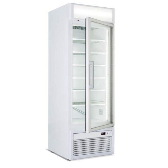 Vitrina frigorifica Forcar G-ER200GSS, capacitate 130 l, refrigerare statica, temperatura +2°C / +8°C, argintie