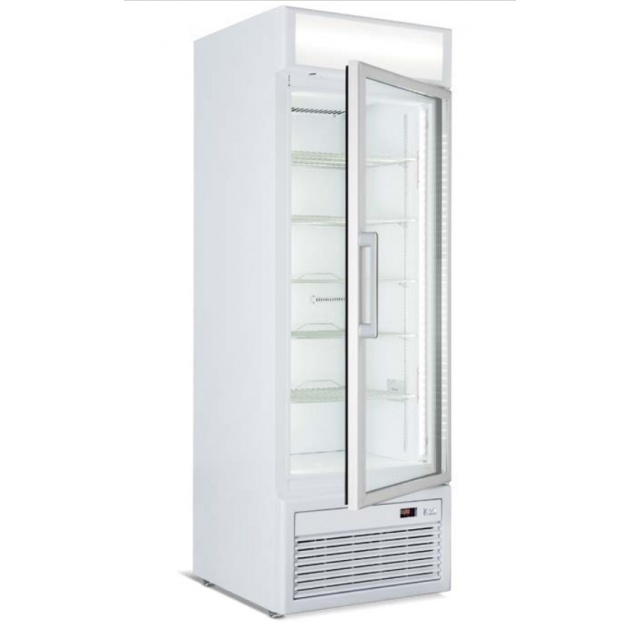 Vitrina frigorifica ISA Tornado RV TN, caseta luminoasa, 2 usi, HxL 196x40cm, unitate condensare inclusa, -1+5°C, alb