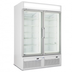 Vitrina frigorifica ISA Tornado RV TN/TN, caseta luminoasa, HxL 196x100cm, unitate condensare inclusa, temperatura -1+5°C, alb