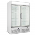 Vitrina frigorifica ISA Tornado RV TB/TB, cu caseta luminoasa, 2 usi, HxL 196x100cm, unitate condensare inclusa, -18-16°C, alb