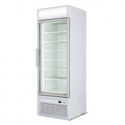 Vitrina frigorifica Forcar G-ER200GSS, capacitate 130 l, refrigerare statica, temperatura +2°C / +8°C, argintie