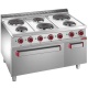 Aragaz profesional DIAMOND E7/6PFA11,electric,6 plite,cuptorul electric GN 2/1,gratar si dulap