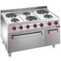 Aragaz profesional DIAMOND E7/6PFA11,electric,6 plite,cuptorul electric GN 2/1,gratar si dulap