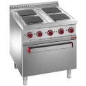 Aragaz profesional DIAMOND E7/4PQF7,electric,4 plite patrate,cuptorul electric GN 2/1,gratar
