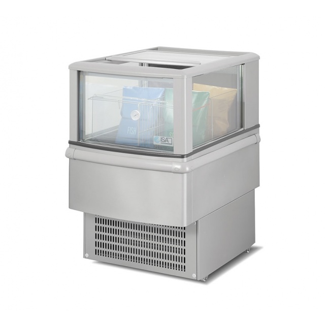 Vitrina frigorifica expunere ISA Expo TB, HxL 87x56cm, unitate condensare inclusa aer, temperatura -18 -16 °C, gri