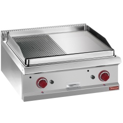 Masina de gatit DIAMOND G7/PMCD7T,gaz, 1/2 neteda 1/2 cu nervuri, placa cromata tare, modul 1/1