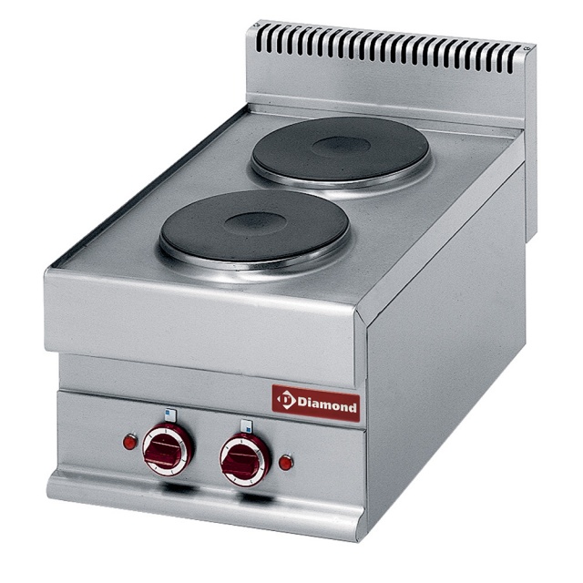 Aragaz profesional DIAMOND E65/2P4T,electrica,2 placi rotunde de gatit