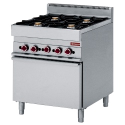 Aragaz profesional DIAMOND G65/4BFEV7-230V/3-,4 arzatoare,cuptor electric GN 1/1