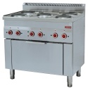 Aragaz profesional DIAMOND E60/5PFV9,5 plite și cuptor electric cu convecție GN 1/1