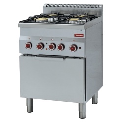 Aragaz profesional DIAMOND G60/4BFEV6,gaz,4 arzatoare si cuptor electric cu convectie GN 2/3