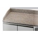 Masa rece pizza Polaris TP 220Q cu rebord, 2 usi si 2 sertare, blat marmura, capacitate 633 litri, temperatura +0°+10°C, inox