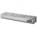 Masa rece pizza Polaris TP 220Q cu rebord, 2 usi si 2 sertare, blat marmura, capacitate 633 litri, temperatura +0°+10°C, inox