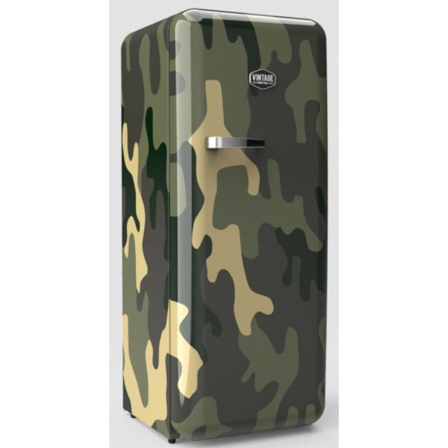 Frigider retro GastroCool 424006 Design camuflaj