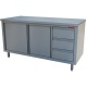 Masa inox DIAMOND TA167CD/B,dulap,3 sertare în dreapta