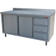Masa inox DIAMOND TA207CDA/B,dulap,3 sertare în dreapta,margine