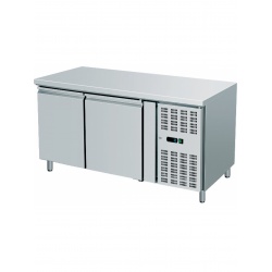 Masa rece banc de lucru frigorific Amitek AK2100BT cu 2 usi, capacitate 282 litri, temperatura -18° /-22°C, inox