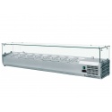 Vitrina frigorifica ingrediente Amitek AK12033, capacitate 5 x GN1/4, temperatura +2°/ +8°C, inox