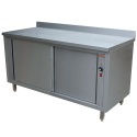 Masa inox DIAMOND TE147A/B,dulap incalzit cu usi glisante,margine