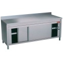 Masa inox DIAMOND TE167A/M,dulap incalzit cu usi glisante,margine