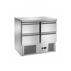 Masa rece Amitek Saladette AK903G cu 4 sertare, capacitate 240 litri, +2° /+8°C, inox