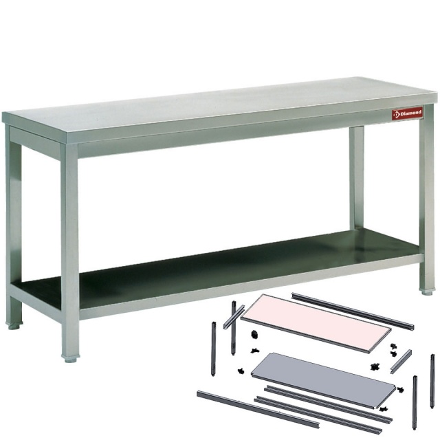Masa inox de lucru DIAMOND TL1871/KD,cu raft interior