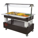 Vitrina DIAMOND BBM/4N-B1,încalzire / bain-marie,4x GN1 / 1-150 (lemn wengé)