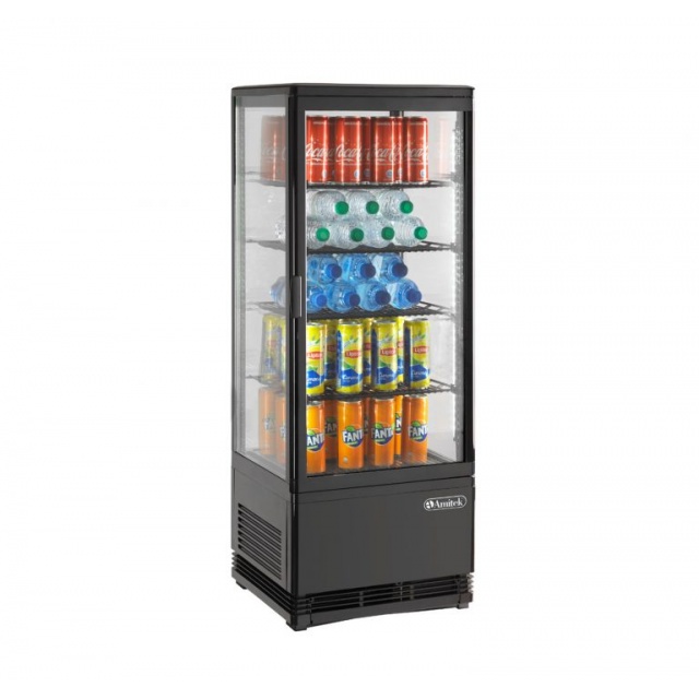 Vitrina frigorifica bauturi Amitek AK98EBN capacitate 98 litri, temperatura 0°+12°C, negru